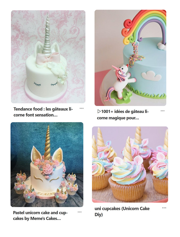 gâteau licorne inspiration